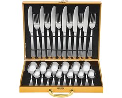 Paco Goederen® 72-delige roestvrijstalen bestekset - voor 12 personen - hoogglans - met steakmes - geschikt voor schotel - Thuis, Feesten, events, restaurant, bruiloften of verjaardagen