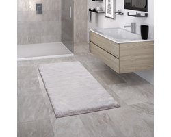 Paco Home Badkamerkleed Badmat Badvloerkleed Antislip Pluizig Wasbaar Effen 60x100 cm