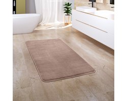Paco Home Badkamerkleed Badmat Badvloerkleed Douchemat Pluizig Traagschuim 3D 65x120 cm