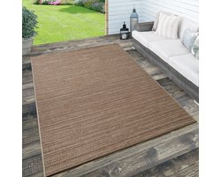 Paco Home Binnen- en buitenvloerkleed, terras en balkon, weerbestendig effen met structuur 120x170 cm