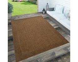 Paco Home Binnen- en buitenvloerkleed, terras en balkon, weerbestendig effen met structuur 120x170 cm