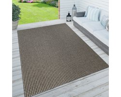 Paco Home Binnen- en buitenvloerkleed, terras en balkon, weerbestendig effen met structuur 120x170 cm