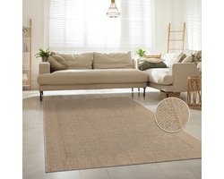 Paco Home Binnen- en buitenvloerkleed, terras en balkon, weerbestendig effen met structuur 200x290 cm