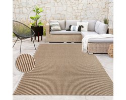 Paco Home Binnen- en buitenvloerkleed, terras en balkon, weerbestendig effen met structuur 240x340 cm