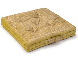 Paco Home Bodenkissen Boden Kissen Sitzkissen versch. Farben Innen Rund Yoga Meditation Oker