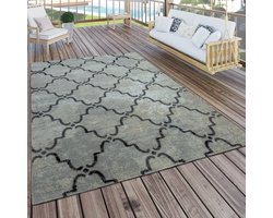 Paco Home Buiten Vloerkleed Modern Vintage-Design Terrasvloerkleed Weerbestendig Grijs 80x150 cm