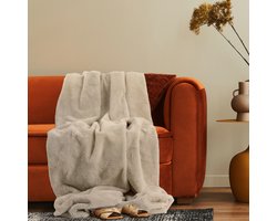 Paco Home Decoratieve Woondeken Gezellige Sprei Sofa Deken Wasbaar Zacht Beige