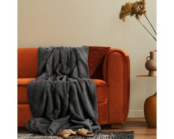 Paco Home Decoratieve Woonkamer Deken Knusse Sprei Bank Deken Boho Wasbaar Geo Patroon Antraciet
