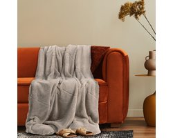 Paco Home Decoratieve Woonkamer Deken Knusse Sprei Bank Deken Wasbaar Ruit Zacht Crème