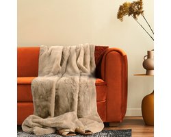 Paco Home Decoratieve Woonkamer Deken Knusse Sprei Sofa Deken Wasbaar Pluizig Zacht Beige