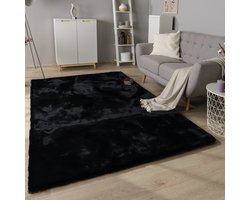 Paco Home Hoogpolig Vloerkleed Woonkamer Shaggy Konijnenbont Imitatiebont Pluizig 200 cm Rund