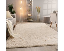 Paco Home Hoogpolig Vloerkleed Woonkamer Vacht Imitatiebont Shaggy Wollig Eenkleurig 60x100 cm