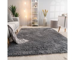 Paco Home Hoogpolig Vloerkleed Woonkamer Vacht Imitatiebont Shaggy Wollig Eenkleurig 60x100 cm