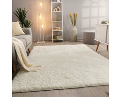 Paco Home Hoogpolig Vloerkleed Woonkamer Vacht Imitatiebont Shaggy Wollig Eenkleurig 80x150 cm