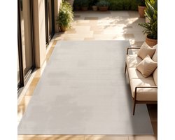 Paco Home In-& Outdoor Balkon Terras Keukenvloerkleed Eenkleurig Gemêleerd Patroon 140x200 cm