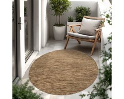 Paco Home In-& Outdoor Balkon Terras Keukenvloerkleed Eenkleurig Gemêleerd Patroon 200 cm Rund