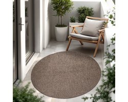 Paco Home In-& Outdoor Balkon Terras Keukenvloerkleed Eenkleurig Gemêleerd Patroon 200 cm Rund