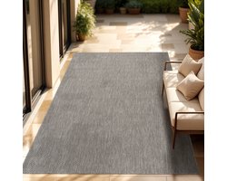 Paco Home In-& Outdoor Balkon Terras Keukenvloerkleed Eenkleurig Gemêleerd Patroon 300x400 cm