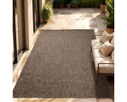 Paco Home In-& Outdoor Balkon Terras Keukenvloerkleed Eenkleurig Gemêleerd Patroon 300x400 cm