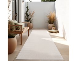 Paco Home In-& Outdoor Balkon Terras Keukenvloerkleed Eenkleurig Gemêleerd Patroon 60x100 cm