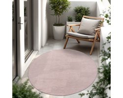 Paco Home In-& Outdoor Balkon Terras Keukenvloerkleed Eenkleurig Gemêleerd Patroon 80 cm Rund