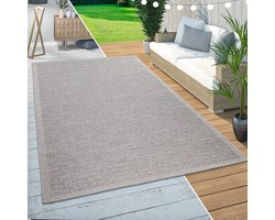 Paco Home In-& Outdoor Vloerkleed Balkon Terras Keukenvloerkleed Gegolfd Patroon Beige 200 cm Rund