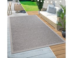 Paco Home In-& Outdoor Vloerkleed Balkon Terras Keukenvloerkleed Ruiten Patroon Beige 160 cm Rund