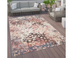 Paco Home In- & Outdoor Vloerkleed Terras Keukenvloerkleed Vintage Pastel Abstract Patroon 140x200 cm