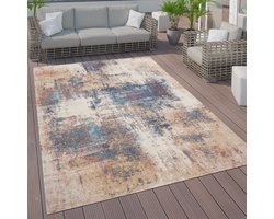Paco Home In- & Outdoor Vloerkleed Terras Keukenvloerkleed Vintage Pastel Abstract Patroon 160 cm Rund