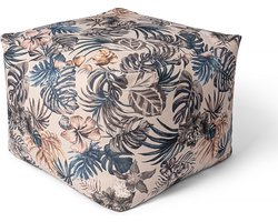 Paco Home Indoor Zitzak Stoel Woonkamer Zitkussen Hocker Zithocker Voethocker Vloerkussen Poef Vierkant Modern Ongevuld Bloemen 50x50x40