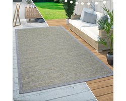 Paco Home In&Outdoor Vloerkleed Balkon Terras Keukenvloerkleed Moderne Randen Design Groen 200 cm Rund