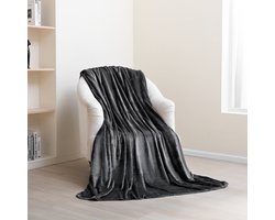 Paco Home Knuffeldeken Fleece Deken Fluffy Woondeken Sofadeken Plaid Sprei Antraciet