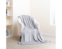 Paco Home Knuffeldeken Wafel Fleece Plaid Sprei Knuffelig Bank Woondeken Grijs