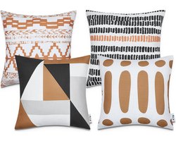 Paco Home Kussenhoezen Deco Woonkamer Geometrisch Patroon Kussenhoes Sofa Sierkussenovertrek Bruin