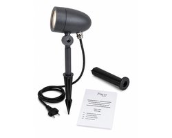 Paco Home LUSPO Tuinspot – Antraciet – GU10 – IP54 – Grondspies – Max. 10W – 150 cm Kabel