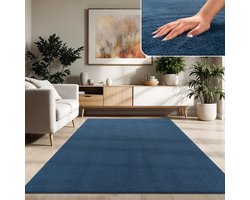 Paco Home Moderne woonkamer tapijt kortpolig wasbaar zacht uni effect bont antislip 200 cm Quadrat