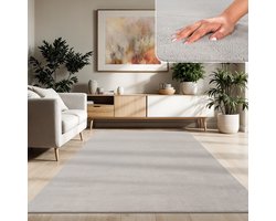 Paco Home Moderne woonkamer tapijt kortpolig wasbaar zacht uni effect bont antislip 200 cm Quadrat