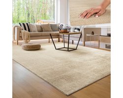 Paco Home Moderne woonkamer tapijt kortpolig wasbaar zacht uni effect bont antislip 300x400 cm