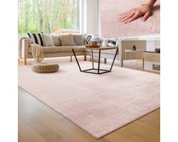 Paco Home Moderne woonkamer tapijt kortpolig wasbaar zacht uni effect bont antislip 300x400 cm