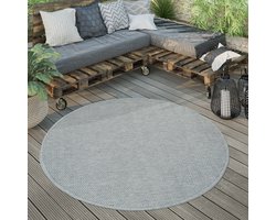 Paco Home Outdoor Vloerkleed Rond Weerbestendig Balkon Terras Keukenvloerkleed Eenkleurig 200 cm Rund