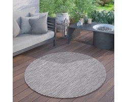 Paco Home Outdoor Vloerkleed Rond Weerbestendig Balkon Terras Keukenvloerkleed Eenkleurig 200 cm Rund