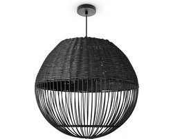 Paco Home Rotan Pendellamp Woonkamer Hanglamp Boho Stijl Draadlamp Eettafellamp LED Metaal E27