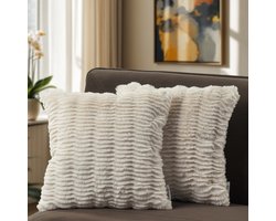 Paco Home Set Van 2 Decoratieve Kussens Kussenhoes Decoratieve Kussens Voor Crème