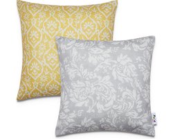 Paco Home Set Van 2 Kussenhoes 45x45 Decokussen Kussenovertrek Strepen Indoor Outdoor Deco Goud