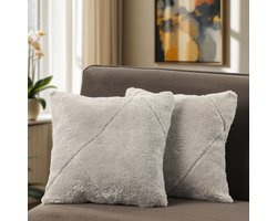 Paco Home Set Van 2 Kussenhoezen Decoratieve Kussenhoes Sofa Kussens Skandi Crème