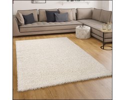 Paco Home Shaggy Hoogpolig- Langpolig tapijt Sky effen crème, afmeting: 100x200 cm