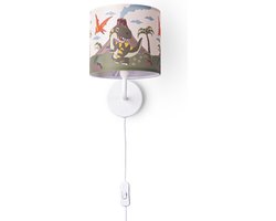 Paco Home Tafellamp Kinderkamer Nachtkastje Lamp Stoffen Lampenkap Wandlamp Rond Dieren