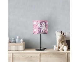 Paco Home-Tafellamp-Roze-Kinderkamer-Verlichting-Speelkamer-Nachtlamp-Kraam cadeau-Unicorn