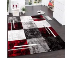 Paco Home Vloerkleed Diamond 663 Korte pool ruitmotief 3D-design ideaal in de woonkamer & slaapkamer