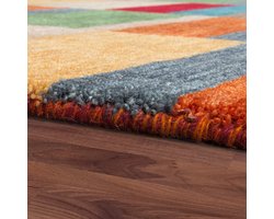 Paco Home Vloerkleed Handgeweven Gabbeh Hoogwaardig Wol Gemêleerd Geruit Veelkleurig 160x230 cm